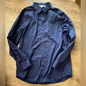 Button down shirt with light blue dots